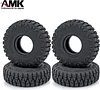 AMK 2Pcs 1.0" Rubber Mud Off Road Tires 24x62x20.5mm for 1/24 RC Crawler Car Axial SCX24 Gladiator Deadbolt 1/18 TRX4M (2PCS)