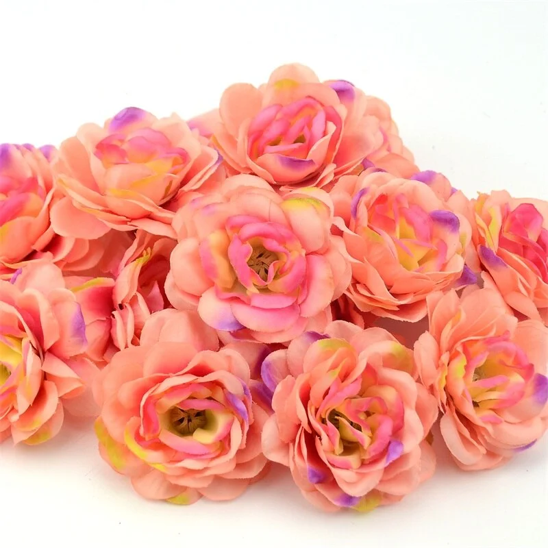 30pcs/lot 7cm Large Artificial Silk Rose Flower Heads For Home Wedding Decoration DIY Wreath Wall Accessories Craft Fake Flowers