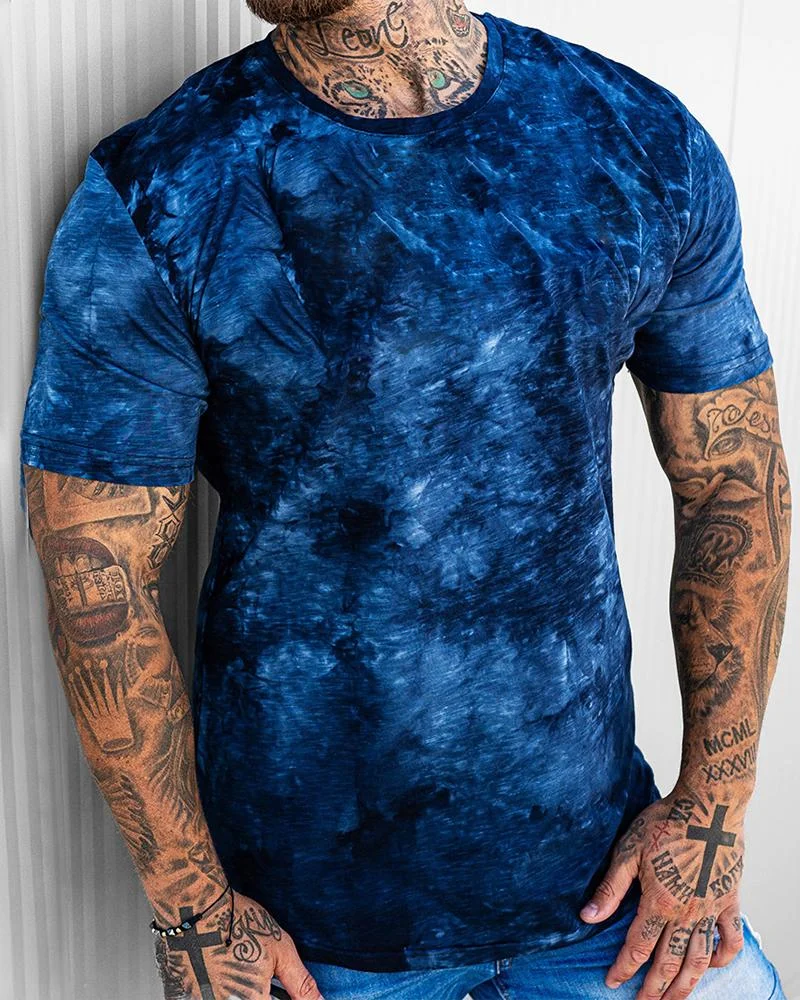 Fitness Short-sleeved Casual Tie-dye T-shirt