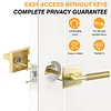 [US Local Warehouse] Verdurancd Heavy Duty Privacy Doors Handles with Locks Square Entrydoor Knurled Handle for Left Right Sided for Front Entrance and Bedrooms Passage