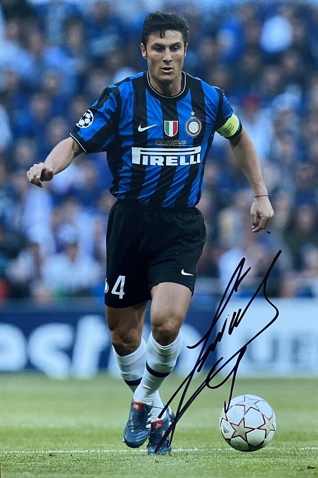 Javier Zanetti Genuine Hand Signed Inter Milan 12x8 Photo Poster painting, See Proof, 3