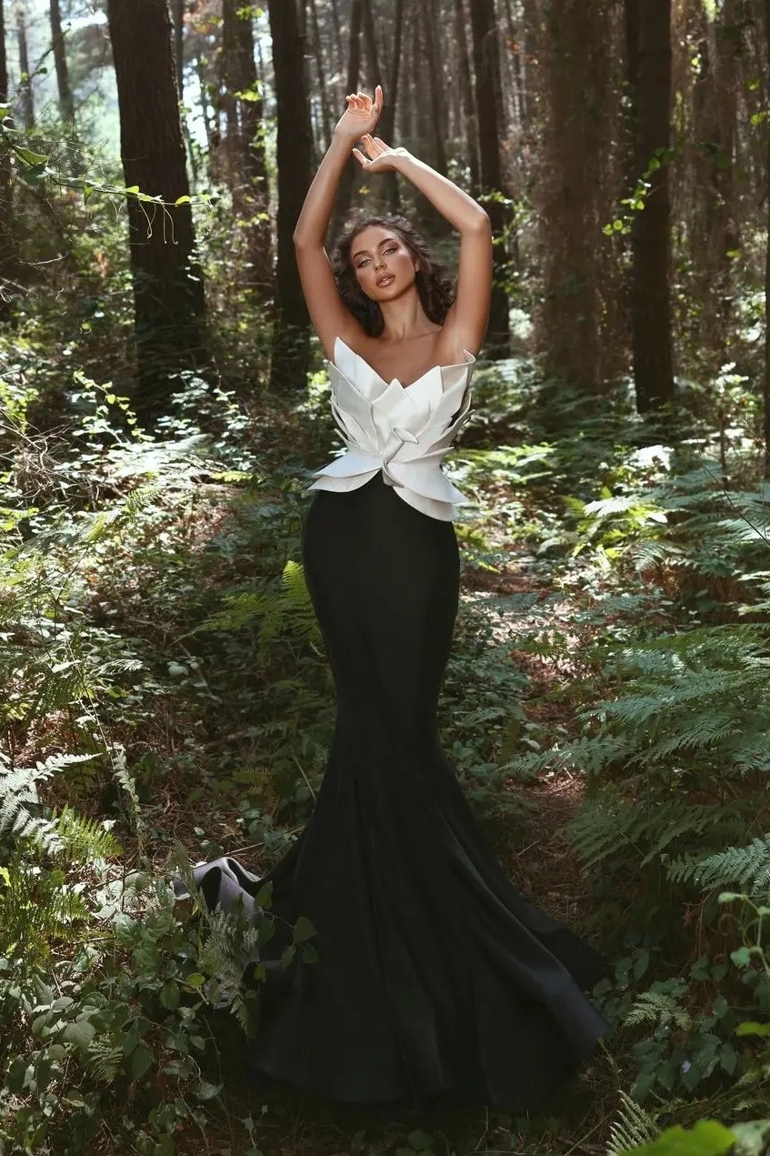 Charming Black Hot Prom Dress Sleeveless Floor Length With Strapless |Ovlias