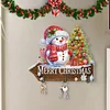 H&ouml;lzerne Willkommen zu Hause Weihnachten Schneemann - 5d DIY Handwerk Wandhaken