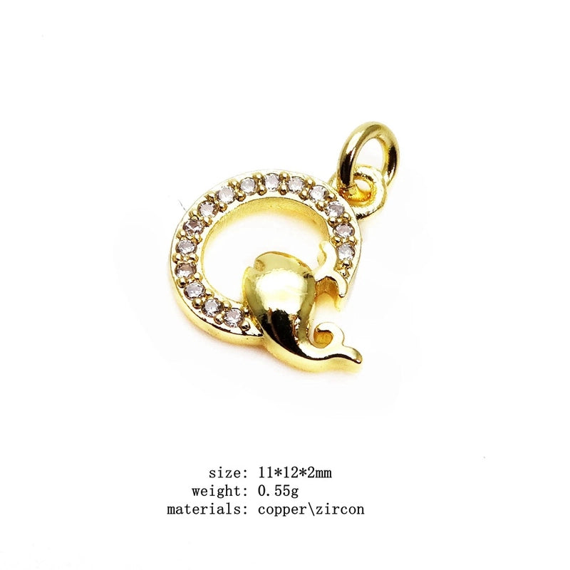 1 Piece Copper Zircon Rabbit Star Moon Pendant