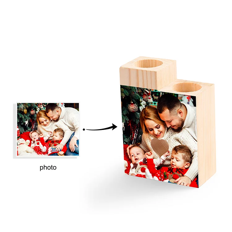 Romatic Candlestick Present Heart-Shaped Craft Wooden Candlestick Shelf  Family Decoration Gift