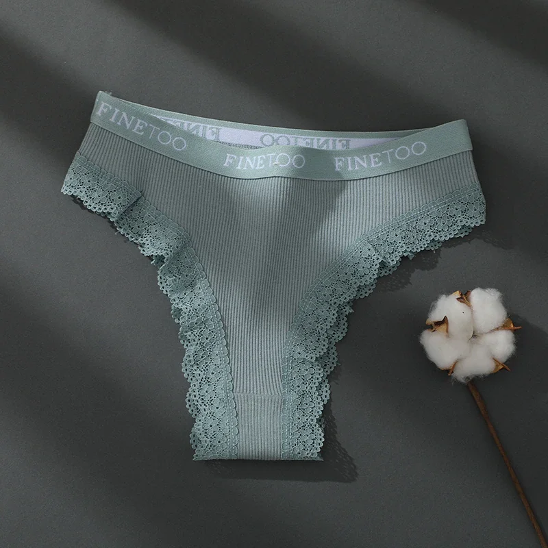 Billionm Women Lace Panties Women's Sexy Cotton Underwear FINETOO Solid Color Brazilian Pants Female Breathbale Intimates Lingerie