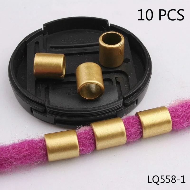 10pcs-100pcs Retro Golden/Silver/Black Hair Braid Dread Dreadlock Plastic Beads Rings Tube Braiding Hair Accessories