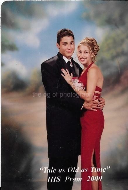 High School Prom FOUND Photo Poster painting Color BOY GIRL Original Snapshot VINTAGE 15 4 D