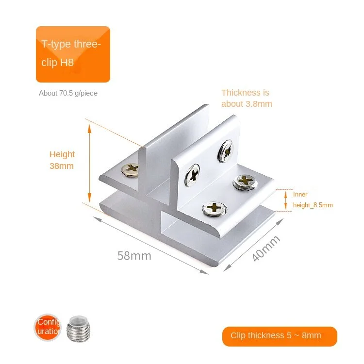 Glass plank fixing clip