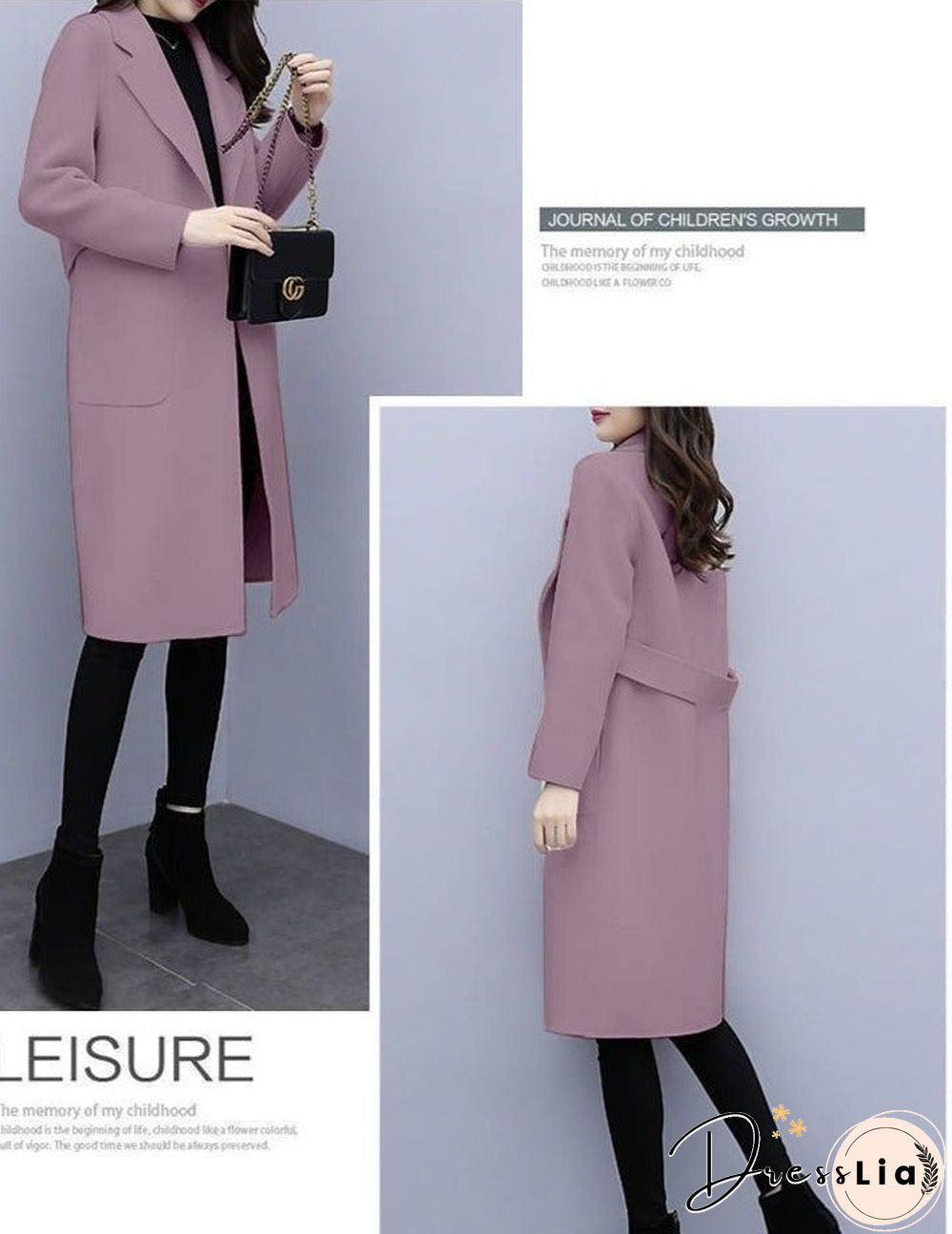 Woolen mid-length coat