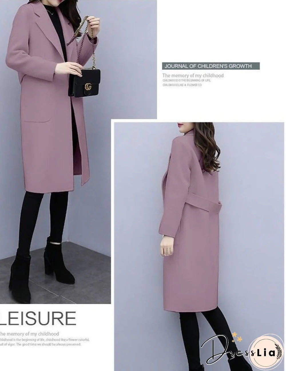 Woolen mid-length coat