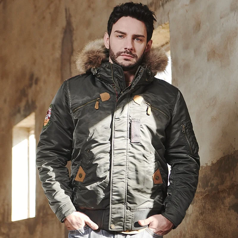 Men's Winter Warm Jacket With Natural Fur Hood