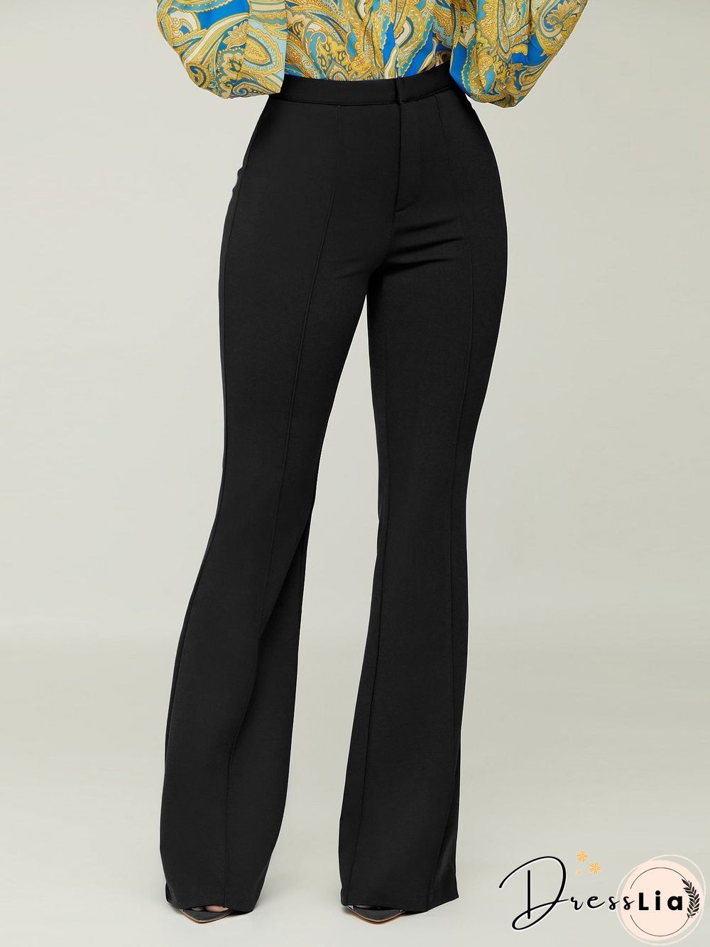 Women'S Pants Solid Slim High Waist Flared Pants