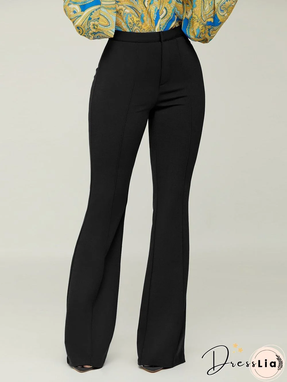Women'S Pants Solid Slim High Waist Flared Pants
