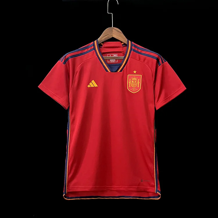 Sergio Busquets Spain 2022 World Cup Match Slim Red Home deals Soccer Jersey 2022-2023