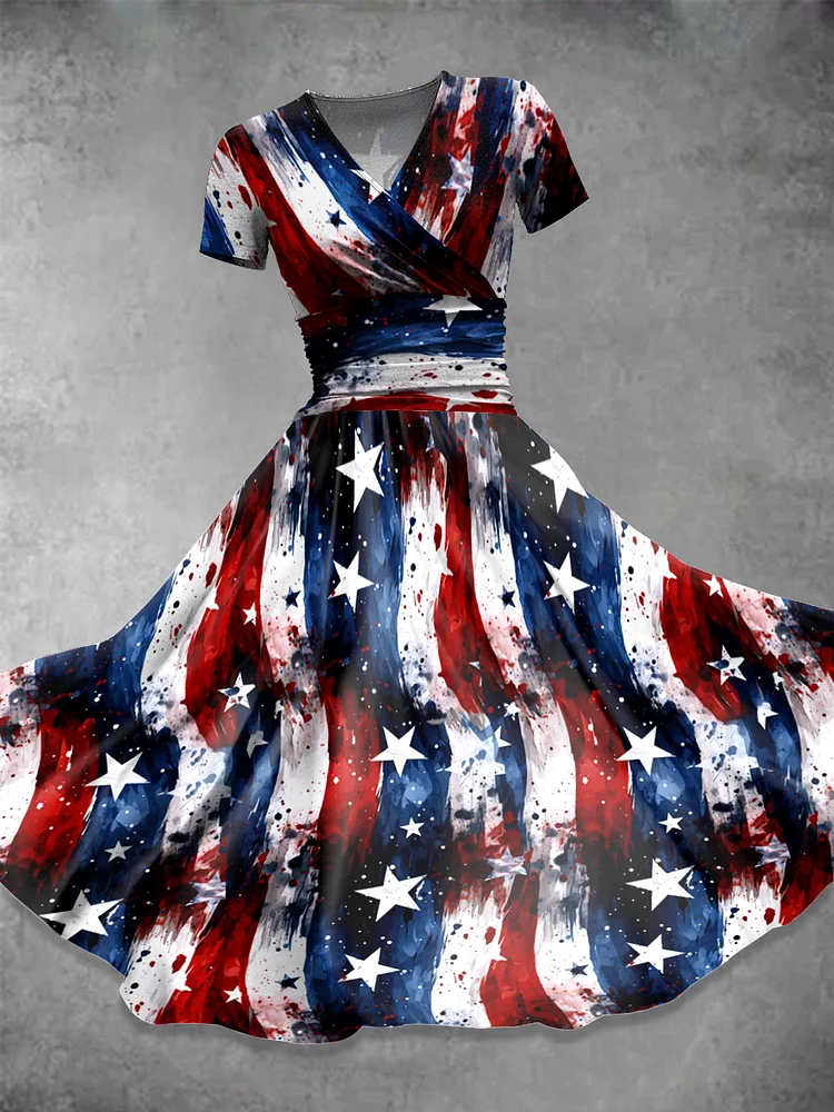 Independence Day  Art  Print Casual Dress