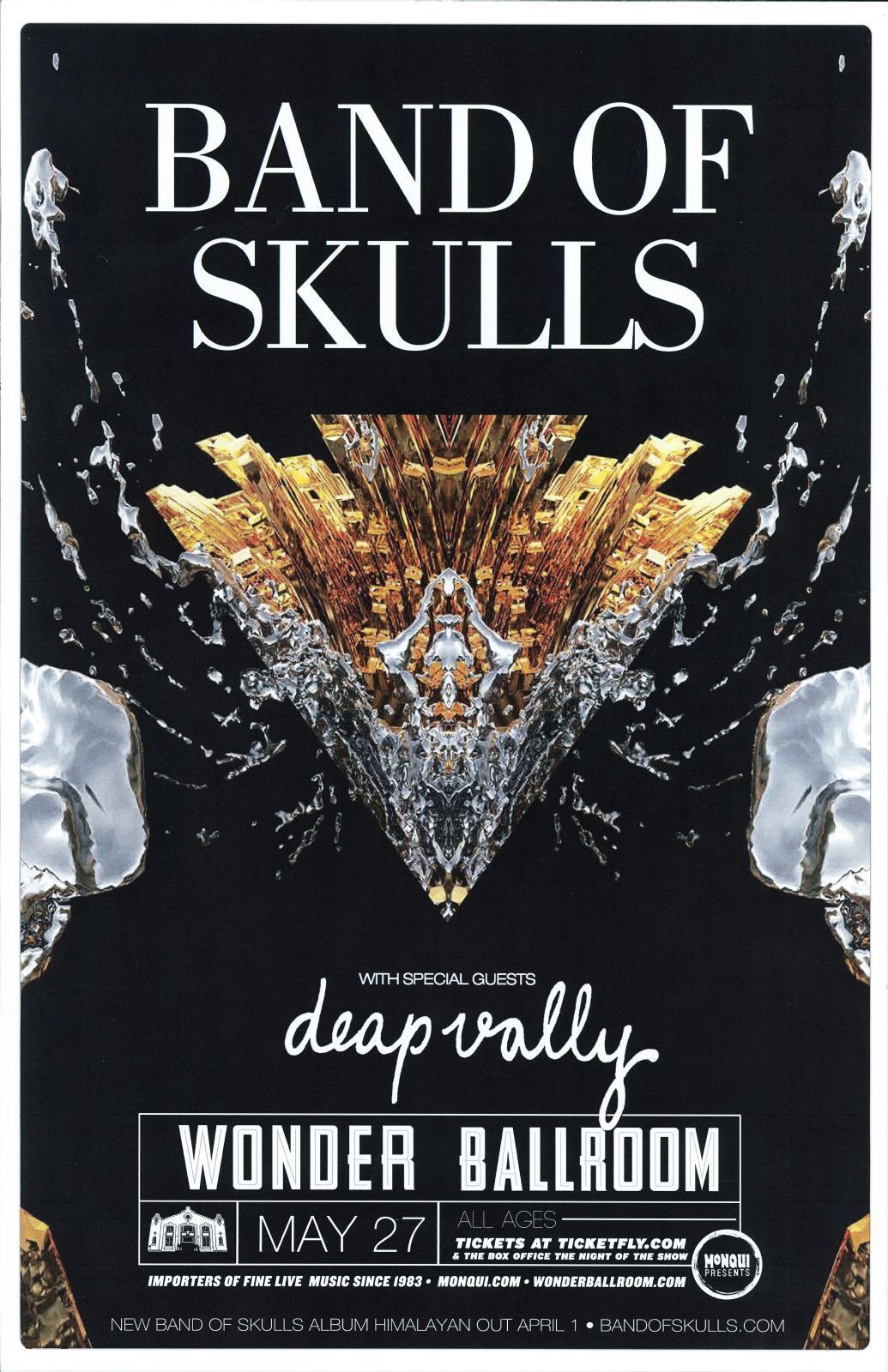 BAND OF SKULLS 2014 POSTER Portland Oregon Concert