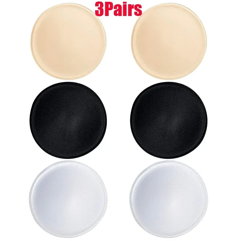 Cnneeds 3Pairs Sexy Removable of Sports Bra Pads Bikini and Underwear Sponge Inserts Foam Push-Up Bra Pads for Swimsuit Underwear Bikini