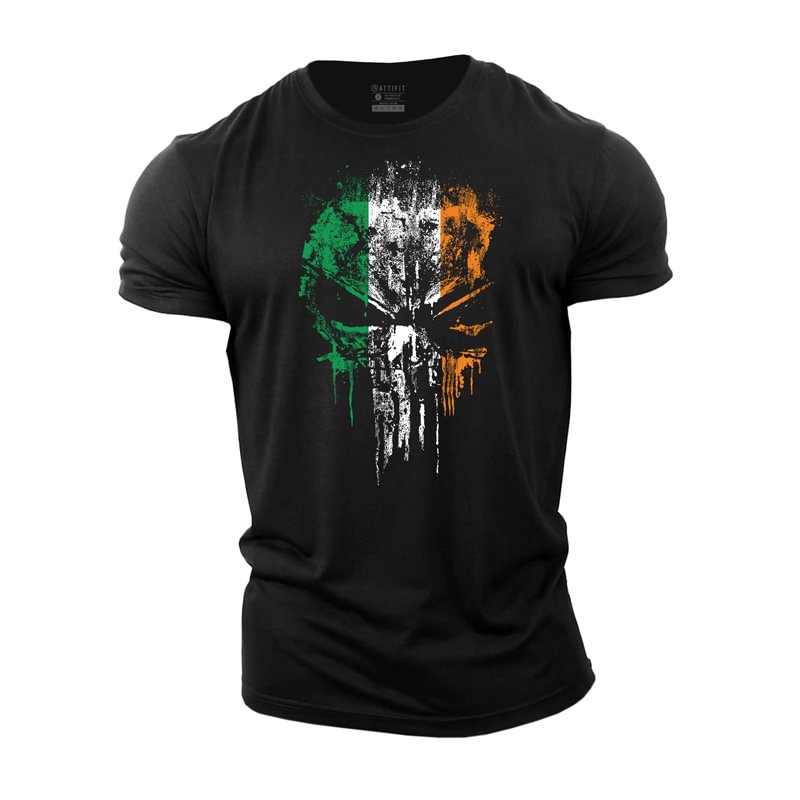 Cotton Skull St.Patrick's Day Graphic Men's T-shirts tacday
