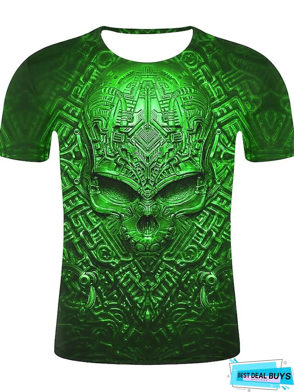 Men's T-Shirt Graphic 3D Skull Plus Size Print Short Sleeve Daily Tops Streetwear Exaggerated Round Neck