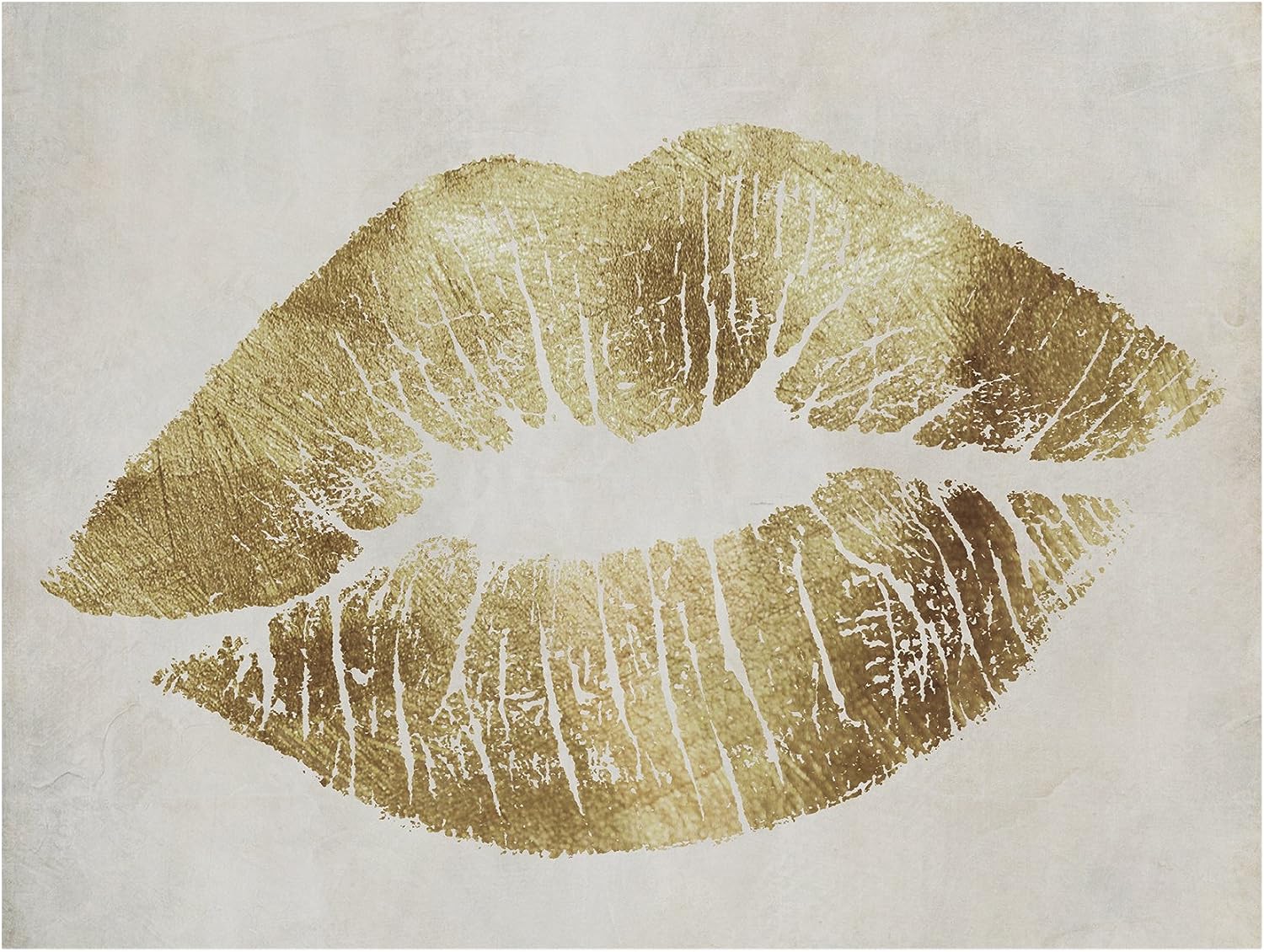 Hollywood Kiss Gold Ornate Frame by Color Bakery, 14x19-Inch Canvas Wall Art
