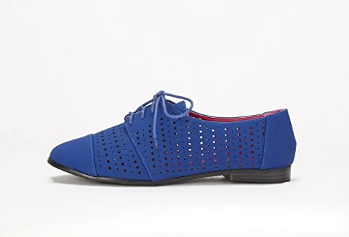 Ballerines bleues à bout rond avec découpes Flusfy