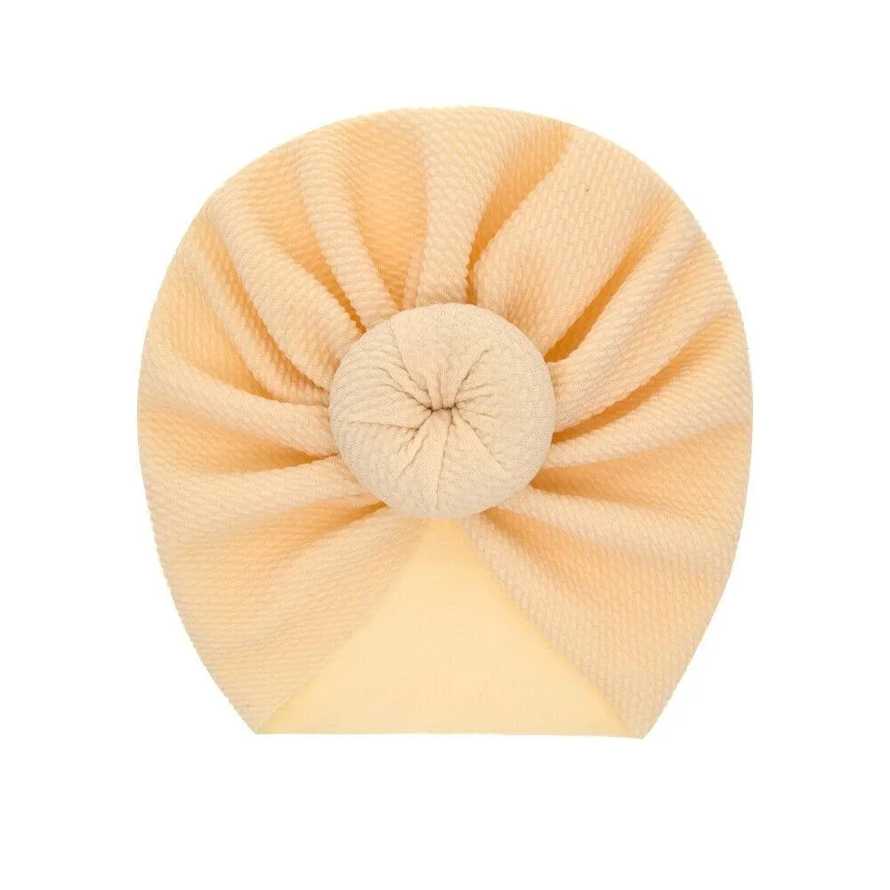 2019 Baby Accessories Newborn Toddler Kids Baby Boy Girl Solid Knot Hats Turban Cotton Beanie Candy Color Hat Winter Warm Cap