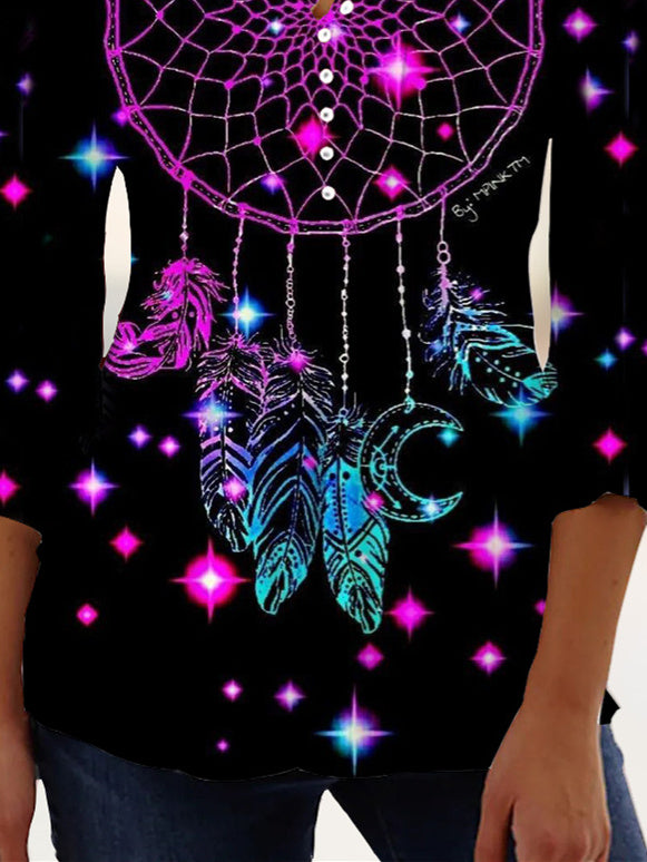 Women Half Sleeve V-neck Solid Color Dress