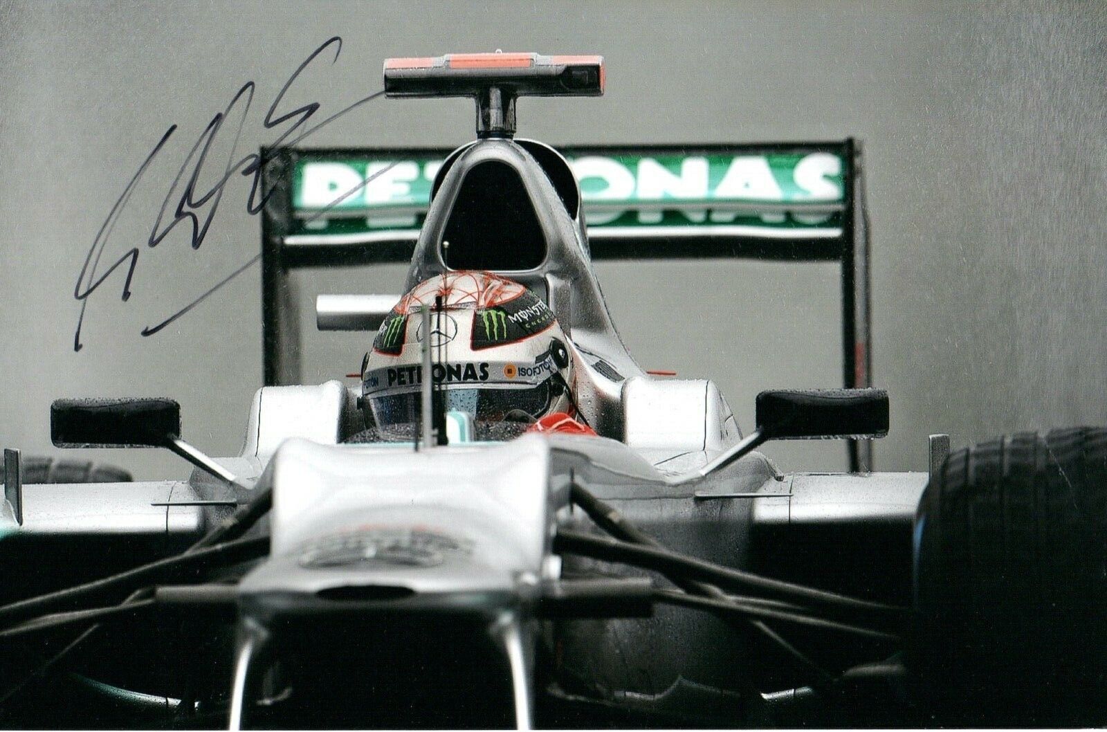 Michael Schumacher Hand Signed 12 by 8 Mercedes Formula 1 Autograph Photo Poster painting