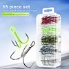 Fishing Treble Hook 5 Colors Triple Barbed Steel Fish Hook for Bait Lure Fishing