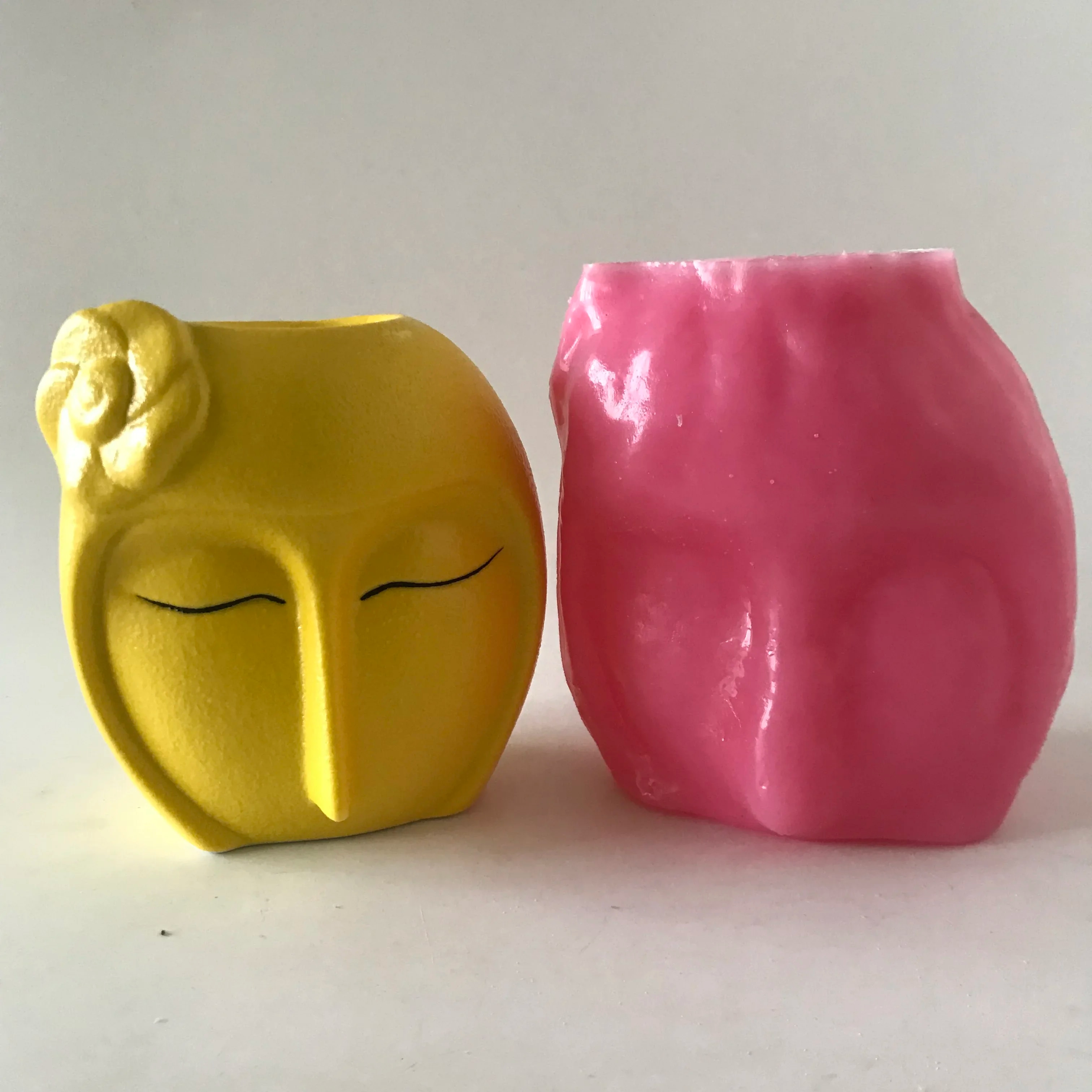 Girl Silicone Flower Pot Molds 3D Human Face Vase Pen Holder Home Desk Planter Making Mould Concrete Plaster Resin Craft Tools