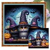 Halloween Cat-11CT Stamped Cross Stitch 40*40cm/15.75*15.75in