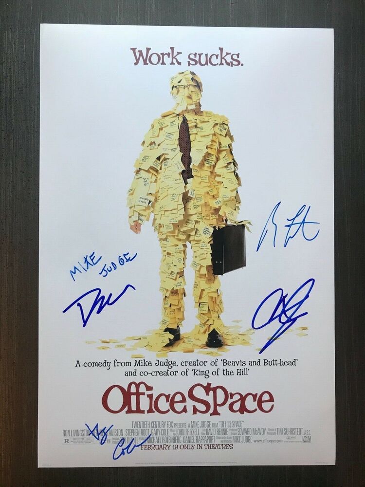 * OFFICE SPACE * signed 12x18 Photo Poster painting poster * JUDGE, LIVINGSTON +3  * PROOF * 1