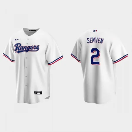 Men's Texas Rangers #2 Marcus Semien White Cool Base Stitched Baseball Jersey