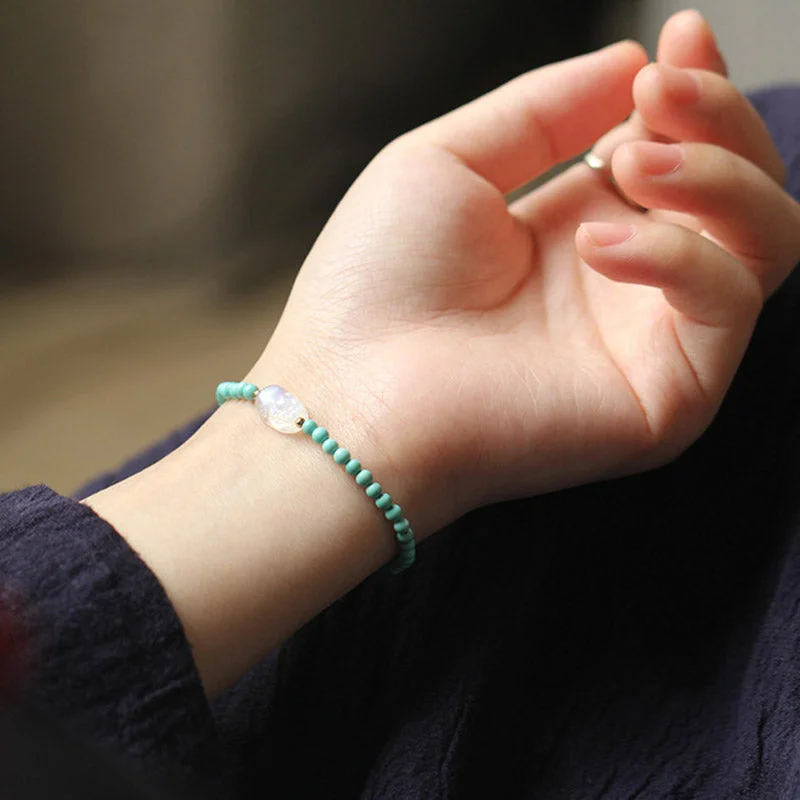 Turquoise&nbsp;Moonstone PiXiu Protection Strength Bracelet