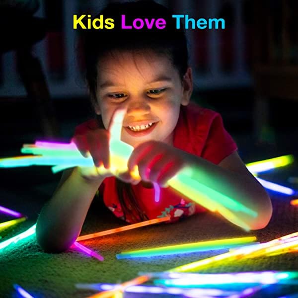 100 Glow Sticks Bulk Party Supplies - Glow in The Dark Fun Party Pack with 8" Glowsticks and Connectors for Bracelets and Necklaces for Kids and Adults 100pack、、sdecorshop