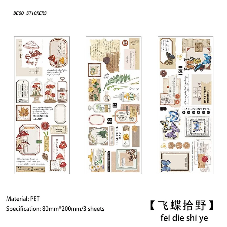 JORINALSAY 3pcs INS Wind Label Border Journal Stickers Creative