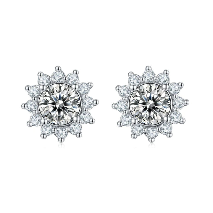 Sunflower Design Stud Earrings