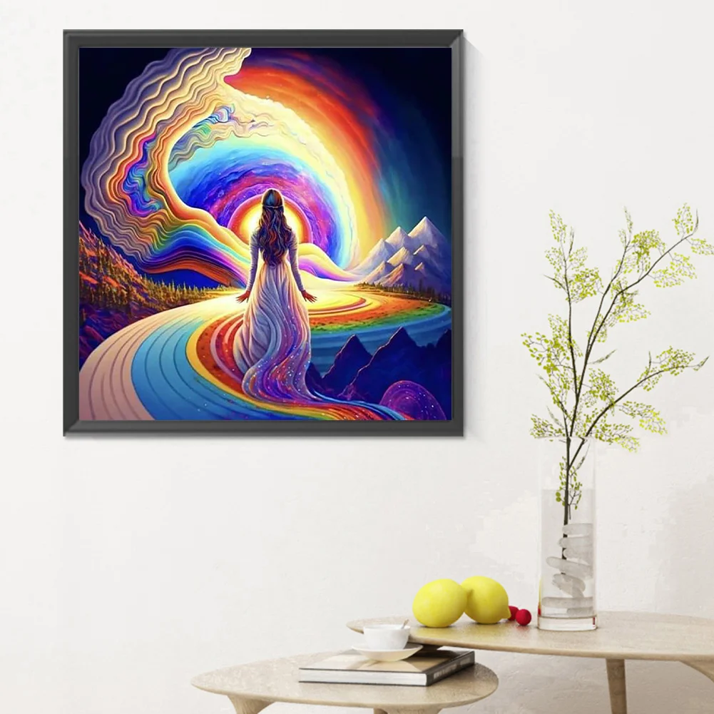 Diamond Painting - Full Round Drill - Rainbow Girl(Canvas|30*30cm)