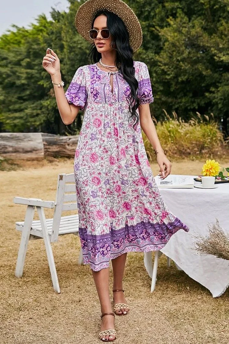 Luditu Midi Dress, Sundress, Purple Verbena