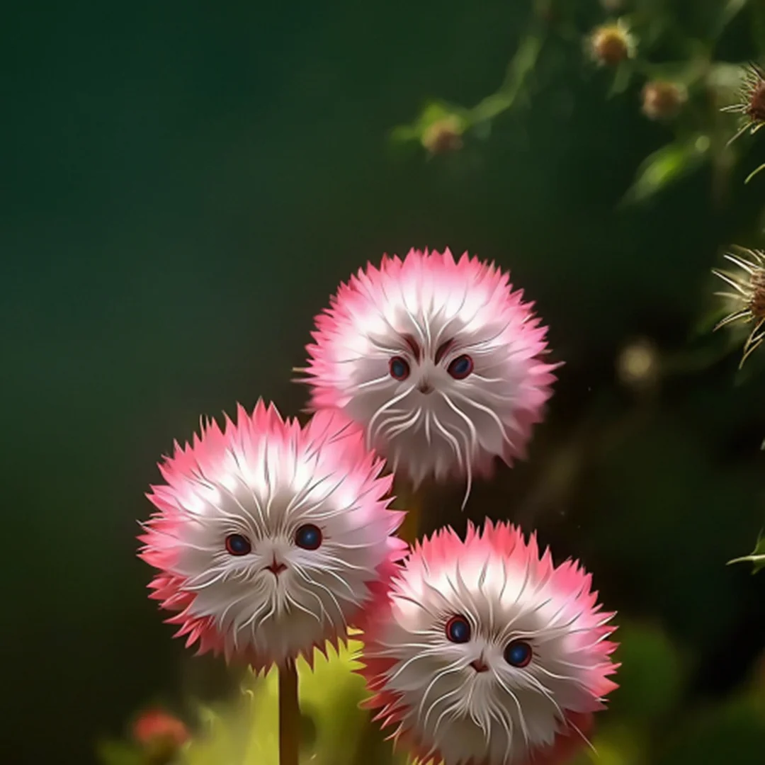 🔥Magic Plants! 🌈🐱Dazzling Cat's Eye Seeds×Pink and white face cat