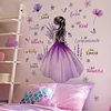 Purple Floral Girl Inspiring Quote Wall Sticker Home Decor
