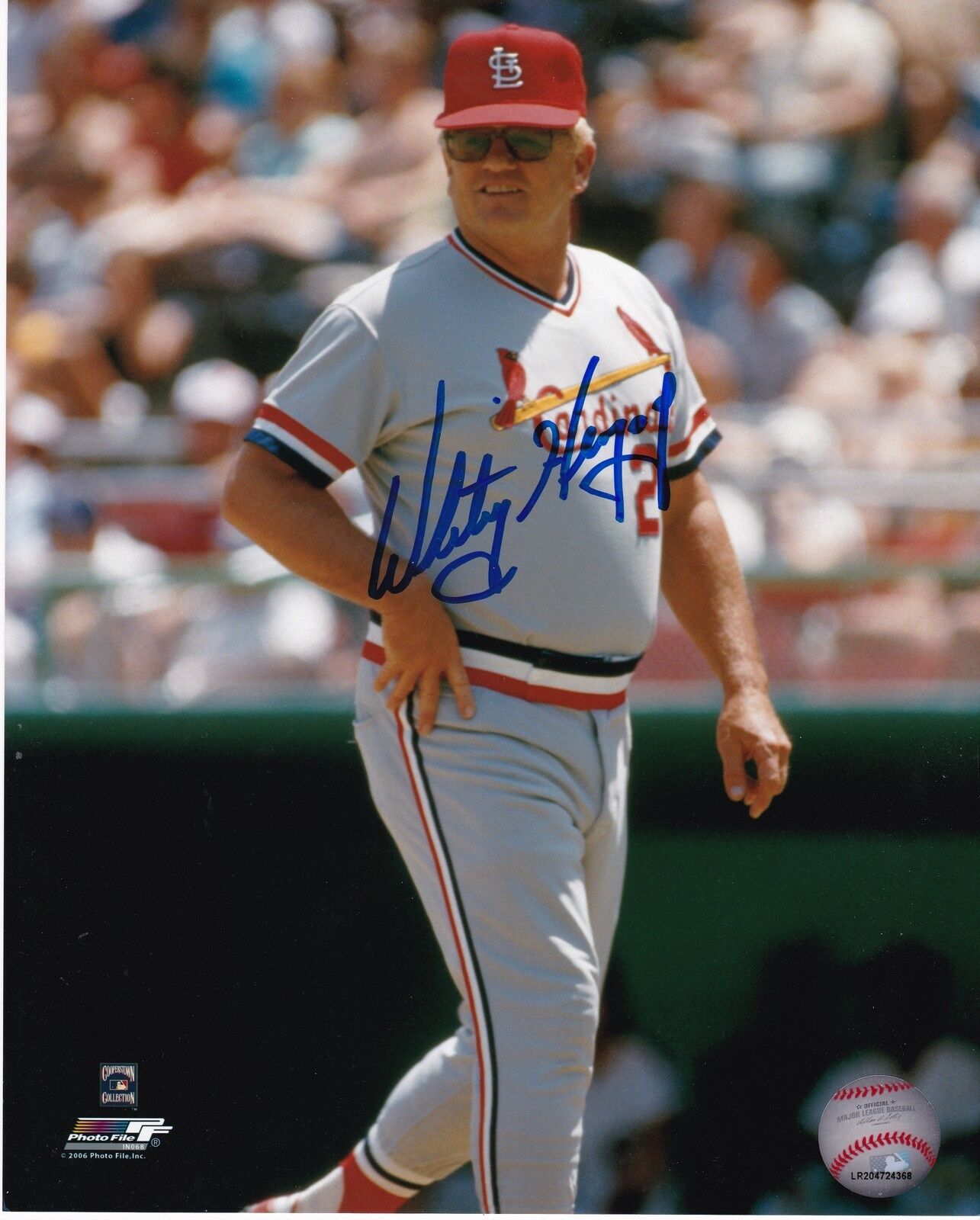 WHITEY HERZOG ST. LOUIS CARDINALS ACTION SIGNED 8x10