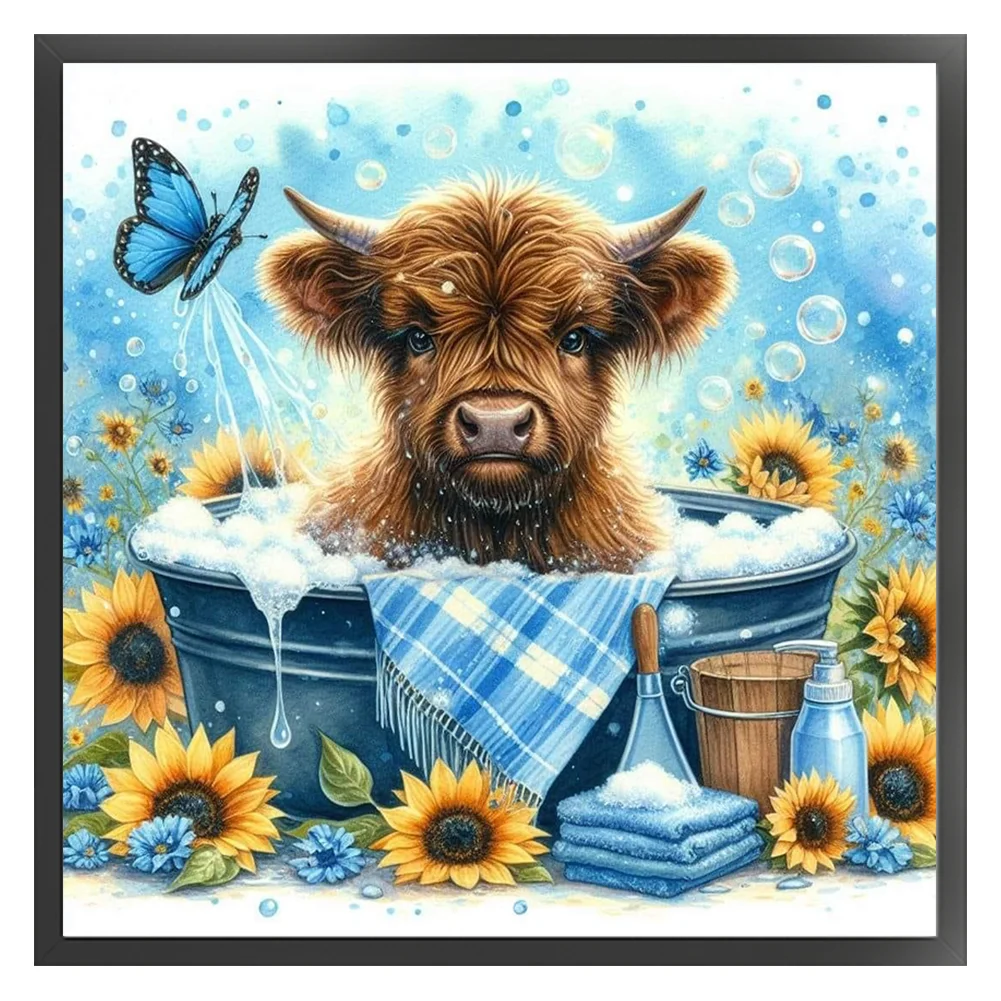 11CT Full Stamped Cross Stitch - Yak(Canvas|40*40CM)