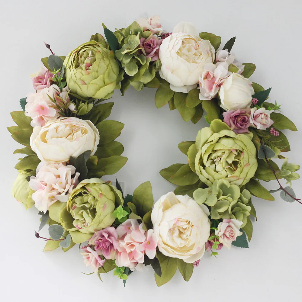Exquisite peony simulation garland door yard decoration hanging