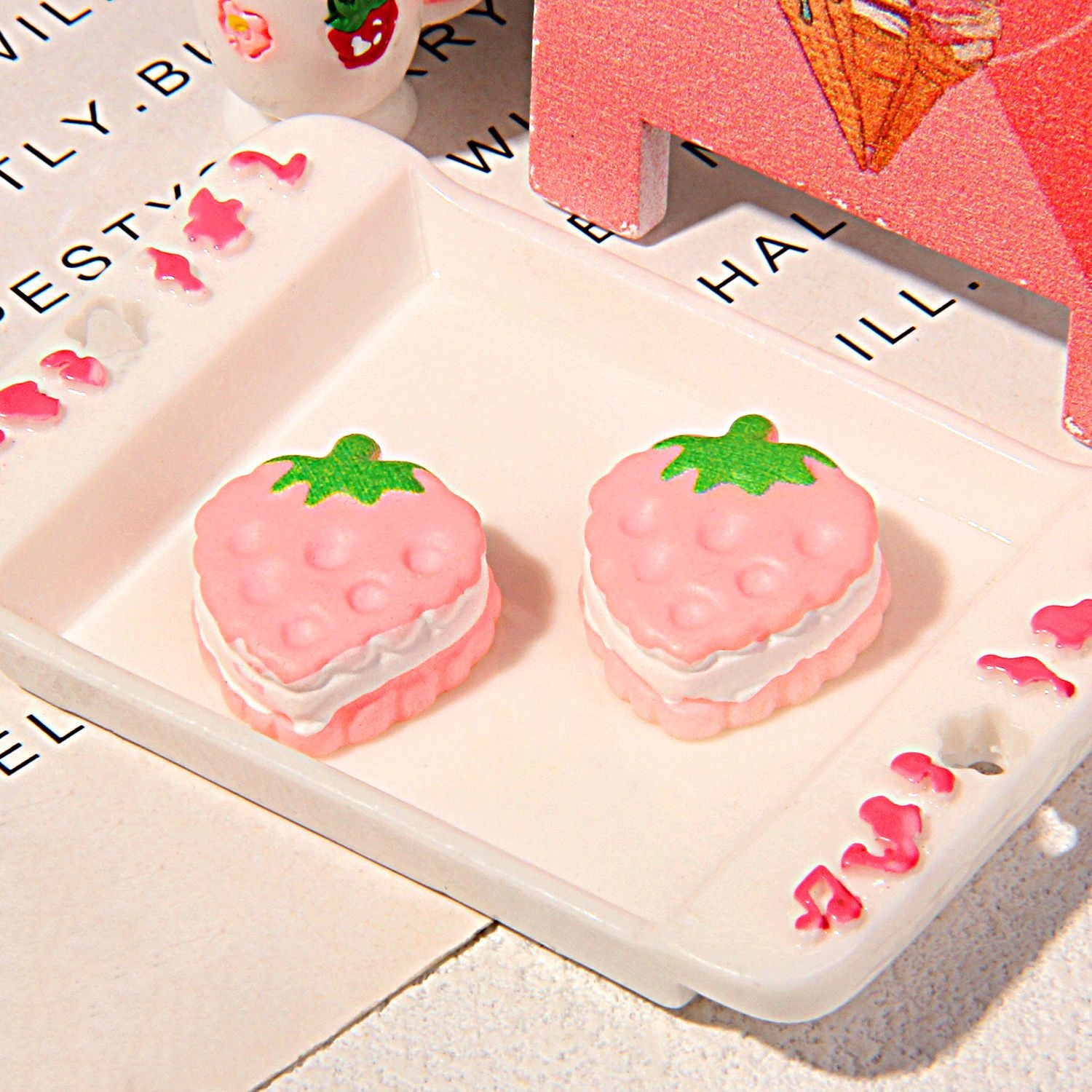 Mini Strawberry Chocolate Mickey Cookies