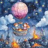 5D DIY Vollrundbohrer teilweise ab Diamond Painting Hei&szlig;luftballon Kit 45x45cm