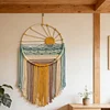 (Finished Product)Woven Hanging Tapestry Tassels No Drilling Sunset Wall Art Dream Catcher Handmade Colorful Tapestry for Apartment Living Room Bedroom Nursery Backdrop