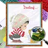 【Limited Stock Sale】Girl Dog-Partial 9CT Stamped Cross Stitch Bead Embroidery 35*43cm tapestrymarket