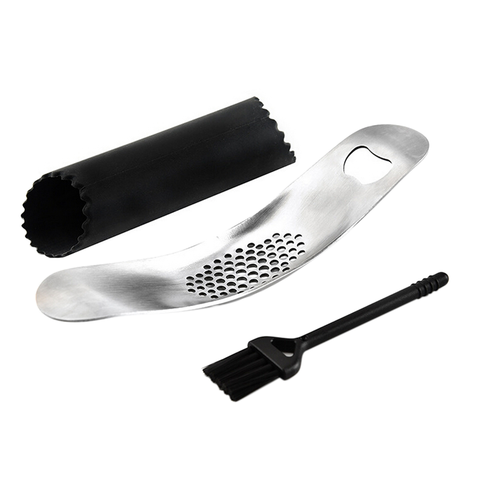 

Garlic Press Mincer, Stainless Steel, Ginger Crusher with Brush and Peeler, 501 Original